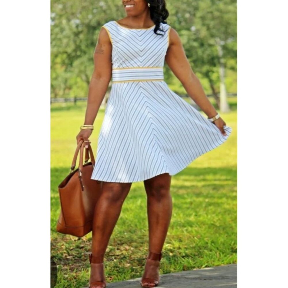 New London Style Collection Women's Sleeveless Fit & Flare Dress Size 12 - Picture 1 of 6